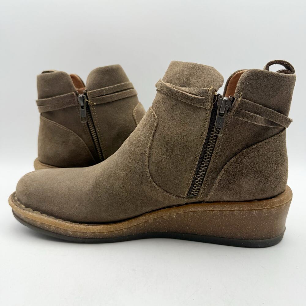 Born Taupe Suede Wedge Ankle Boots - Picture 8 of 14
